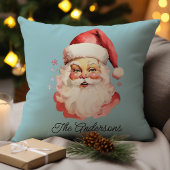 レトロヴィンテージサンタクロースブルークリスマス クッション