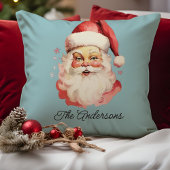 レトロヴィンテージサンタクロースブルークリスマス クッション