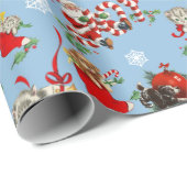 レトロヴィンテージサンタクロースホリデイ ラッピングペーパー (ロールコーナー)