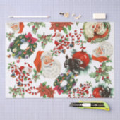 レトロヴィンテージサンタクロースホリデーギフト 薄葉紙 (クラフト)