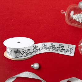 レトロヴィンテージサンタクロースレイトインデナーズホワイト サテンリボン