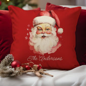 レトロヴィンテージサンタクロースレッドクリスマス クッション