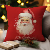 レトロヴィンテージサンタクロースレッドクリスマス クッション