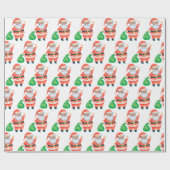 レトロヴィンテージサンタクロース ラッピングペーパー (フラット)