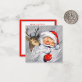 レトロヴィンテージサンタトナディアアド文字 ノートカード (正面/裏面インサイチュ)