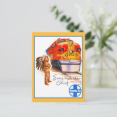 レトロヴィンテージサンタフェチーフトレイン ポストカード (スタンド正面)