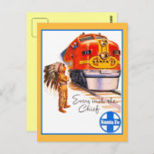 レトロヴィンテージサンタフェチーフトレイン ポストカード (正面/裏面)