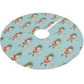 レトロヴィンテージサンタ&ガールクリスマス ブラッシュドポリエステルツリースカート (アングル)