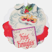 レトロヴィンテージサンタ・シェフの追加メッセージ オーナメントカード (正面)