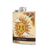 レトロヴィンテージサンパーソナライズされたスキットル フラスク (左)