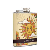 レトロヴィンテージサンパーソナライズされたスキットル フラスク (右)