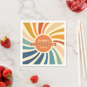 レトロヴィンテージサンレインボーベビーシャワー スタンダードカクテルナプキン (インサイチュ)