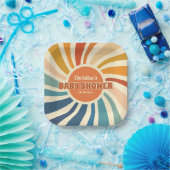 レトロヴィンテージサンレインボーベビーシャワー ペーパープレート (パーティー)