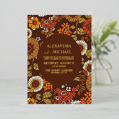 レトロヴィンテージシックステラコッタ結婚ズ 箔招待状 (立ち正面)