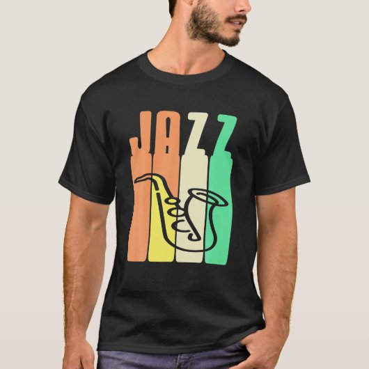 レトロヴィンテージジャズ素晴らし愛好家のためのジャズデザイン Tシャツ (正面)