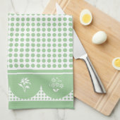 レトロヴィンテージジャダイテジャダイト水玉模様ホタテ キッチンタオル (四つ折り)