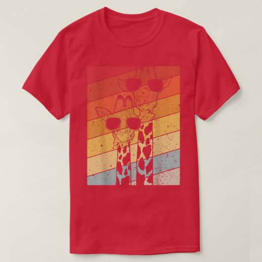 レトロヴィンテージジラフェサングラスギフトアおもしろいミナ Tシャツ (デザイン正面)