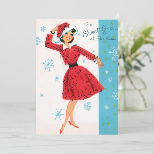 レトロヴィンテージスイートクリスマスガール シーズンカード (スタンド正面)