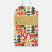 レトロヴィンテージスカラフルカンジナビアのクリスマス ギフトタグ (正面)