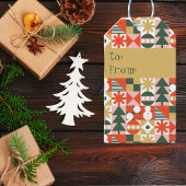 レトロヴィンテージスカラフルカンジナビアのクリスマス ギフトタグ