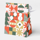 レトロヴィンテージスカラフルカンジナビアのクリスマス フェイバーボックス (裏面サイド)