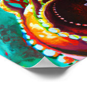 レトロヴィンテージスキューバダイバーメタルスーツのタコ ポスター (角)