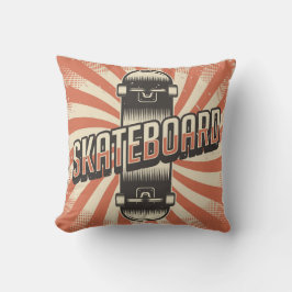 レトロヴィンテージスクラシックケグランジートボードオレンジ クッション