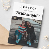 レトロヴィンテージスクリプトと写真のブライドメイド提案 案内状