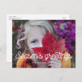 レトロヴィンテージスクリプトシーズンの挨拶の写真 ポストカード (正面/裏面)