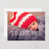 レトロヴィンテージスクリプトベビーシャワー感謝していユー ポストカード (正面/裏面)