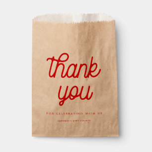 レトロヴィンテージスクリプト赤ちゃんシャワー フェイバーバッグ