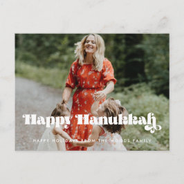 レトロヴィンテージスクリプトHappy Hanukkah写真 ポストカード