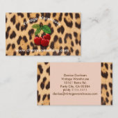 レトロヴィンテージスタイルさくらんぼプリント名刺 名刺 (正面/裏面)