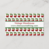 レトロヴィンテージスタイルさくらんぼプリント名刺 名刺 (正面)