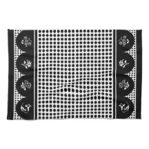 レトロヴィンテージスタイルグレイ黒水玉模様ホタテ