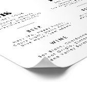 レトロヴィンテージスタイルシグネチャードリンクバーメニュー ポスター (角)