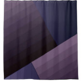 レトロヴィンテージスタイルジオメトリックラインnavy violet pu シャワーカーテン (正面)