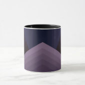 レトロヴィンテージスタイルジオメトリックラインnavy violet pu マグカップ (中央)