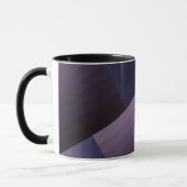 レトロヴィンテージスタイルジオメトリックラインnavy violet pu マグカップ (左)