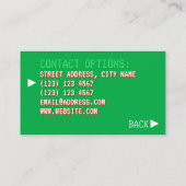 レトロヴィンテージスタイルビデ図解入りの、写真付きのオゲーム 名刺 (裏面)