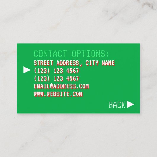 レトロヴィンテージスタイルビデ図解入りの、写真付きのオゲーム 名刺 (裏面)