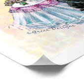 レトロヴィンテージスタイルブラックポドルブードワールプリント ポスター (角)