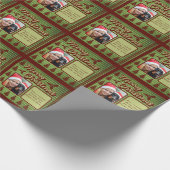 レトロヴィンテージスタイルペットフォト文字クリスマス ラッピングペーパー (角)