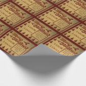 レトロヴィンテージスタイルロゴまたは写真文字クリスマス ラッピングペーパー (角)