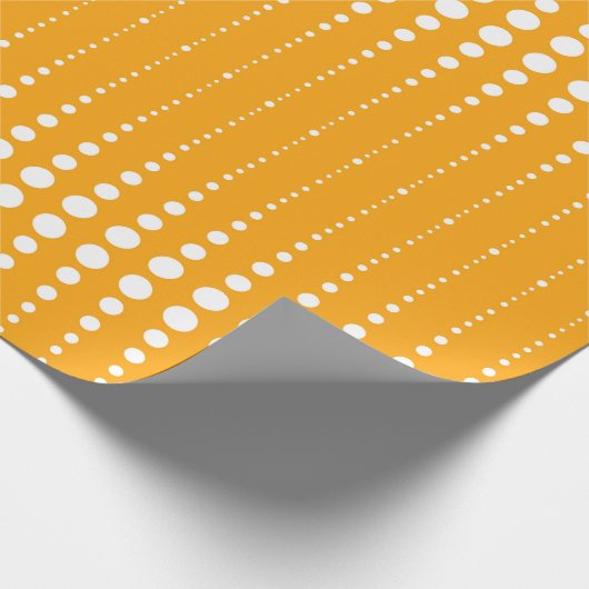 レトロヴィンテージスタイル円のジオメトリックライストライプン ラッピングペーパー (角)