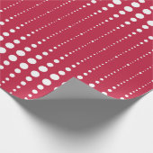 レトロヴィンテージスタイル円のジオメトリックライストライプン ラッピングペーパー (角)