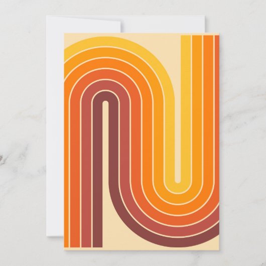 レトロヴィンテージスタイル幾何デザイン 招待状 (正面)