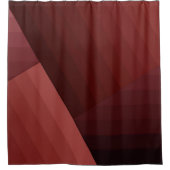 レトロヴィンテージスタイル幾何学線レッドブルンジd シャワーカーテン (正面)