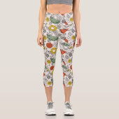 レトロヴィンテージスタイル果実模様 カプリレギンス (正面)