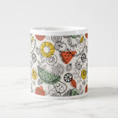 レトロヴィンテージスタイル果実模様 ジャンボコーヒーマグカップ (正面)